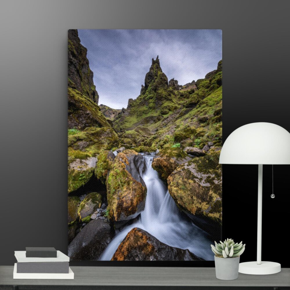 Waterfall scene canvas - Image 4