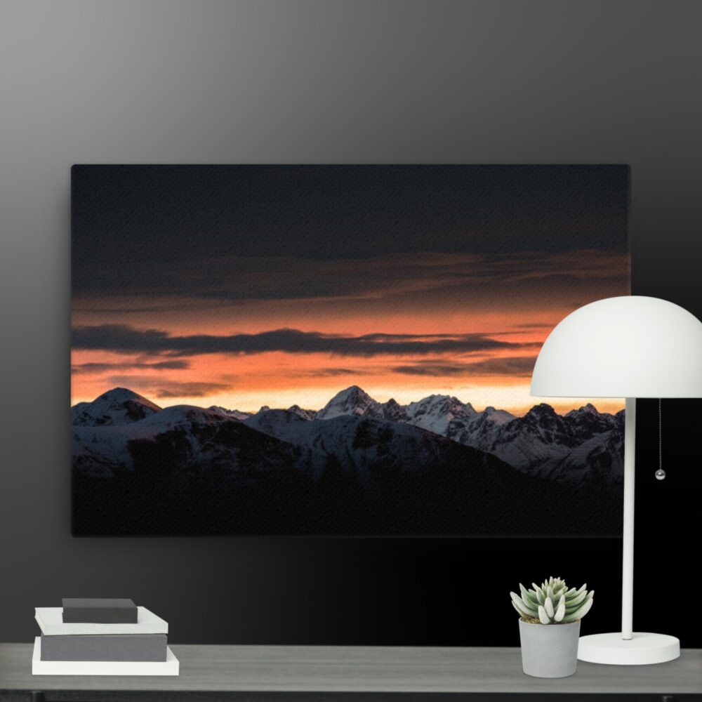 Dark mountain scene canvas - Image 6