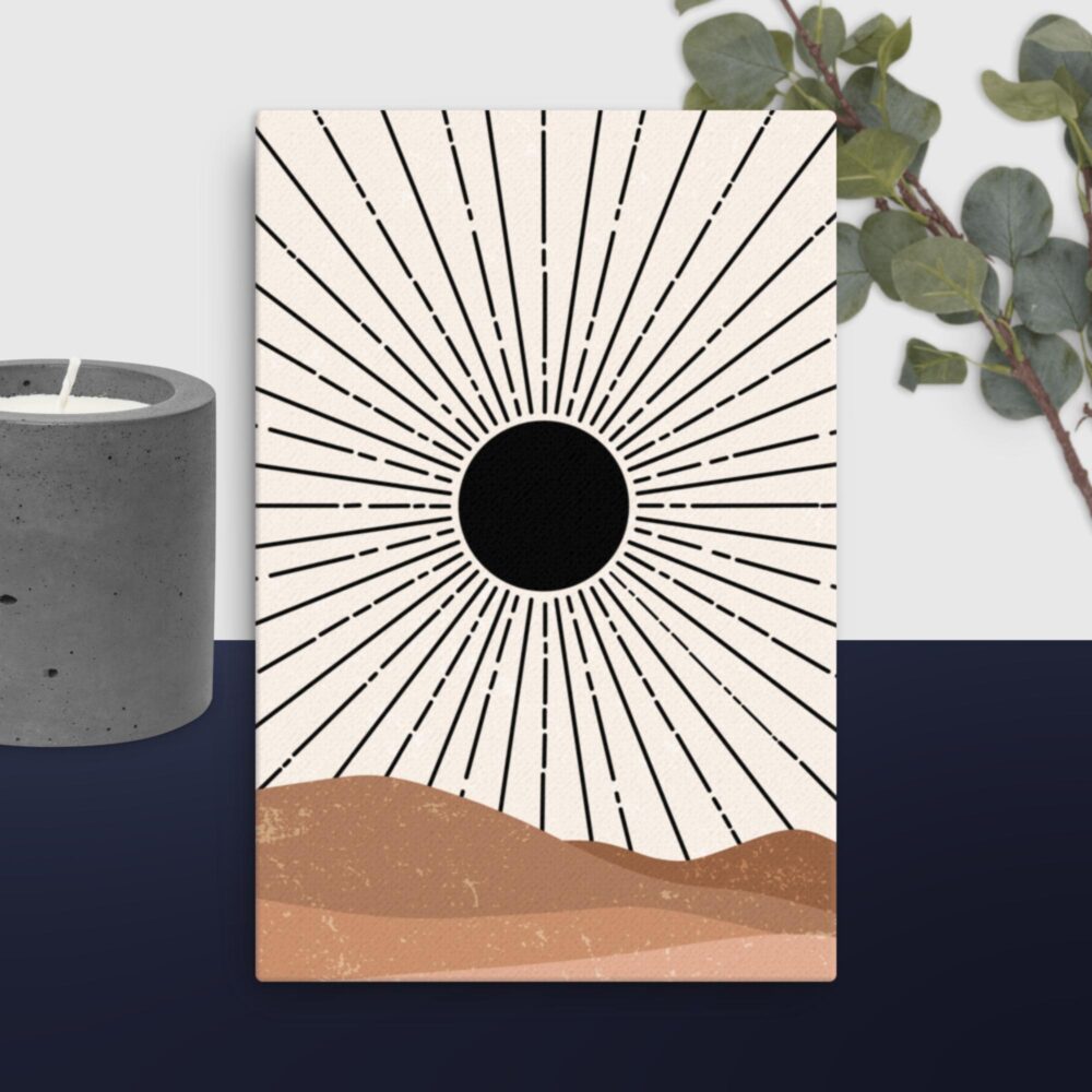 Bohemian black sun canvas - Image 6