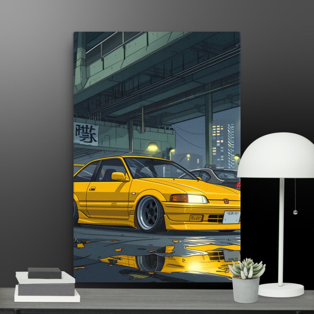 Yellow sports car canvas - Image 6