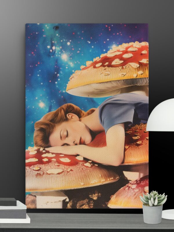 Woman lieing on the toadstools canvas - 24×36