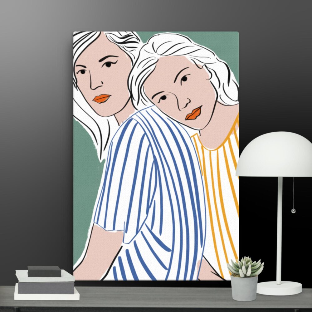 Contemporary sisters canvas - Image 6