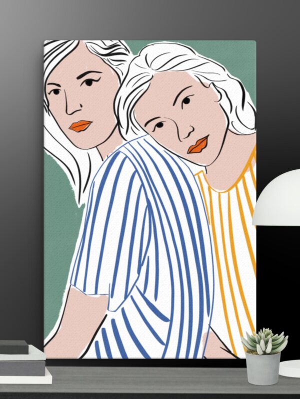 Contemporary sisters canvas - 24×36