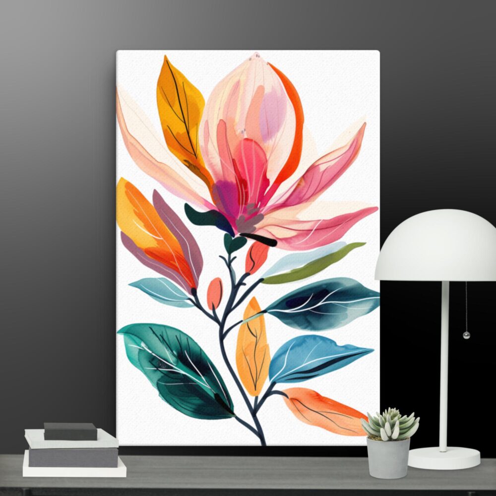 Bright flower scene canvas - Image 6