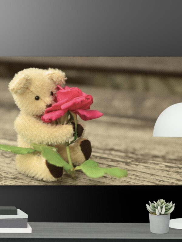 Teddy with rose canvas - 24×36