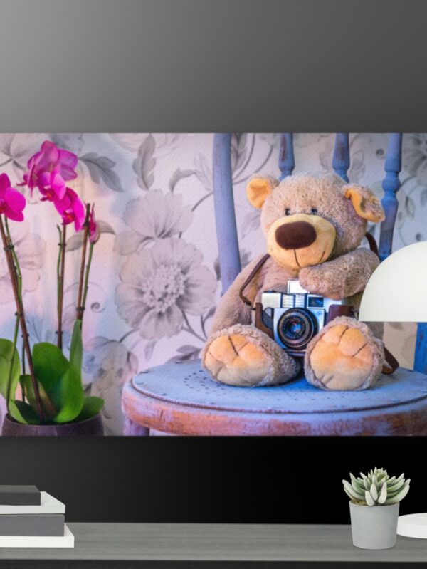 Bear with camera canvas - 24×36