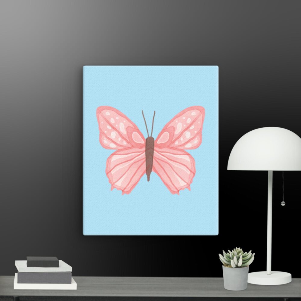 Pink butterfly canvas - Image 5