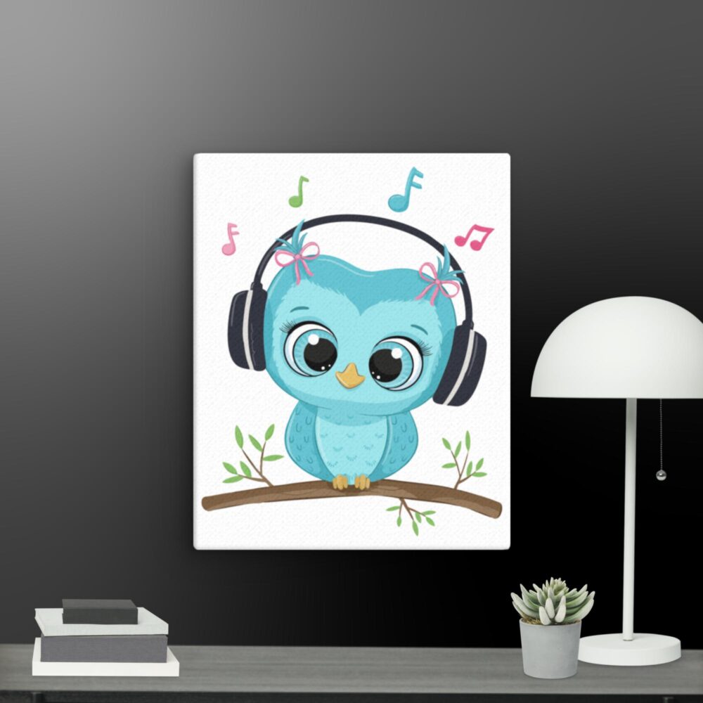Owl Listening to Music canvas - Image 7