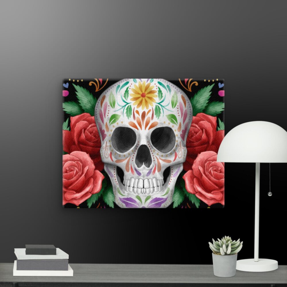 Skull with roses canvas - Image 7