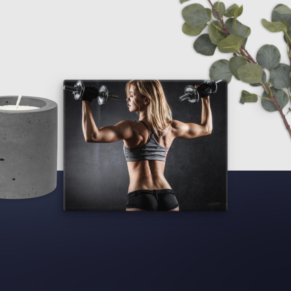 Girl lifting weights canvas - Image 7