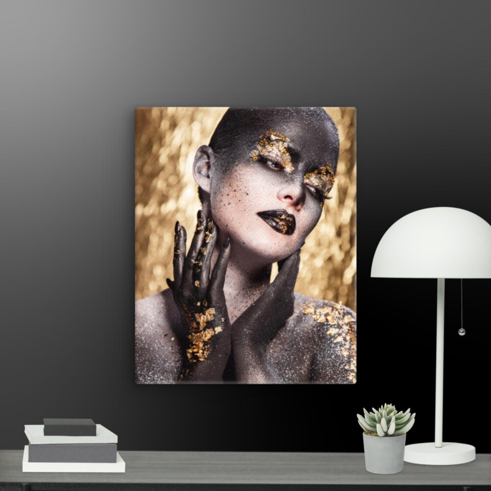 Black Gold Glitter Effect canvas - Image 4