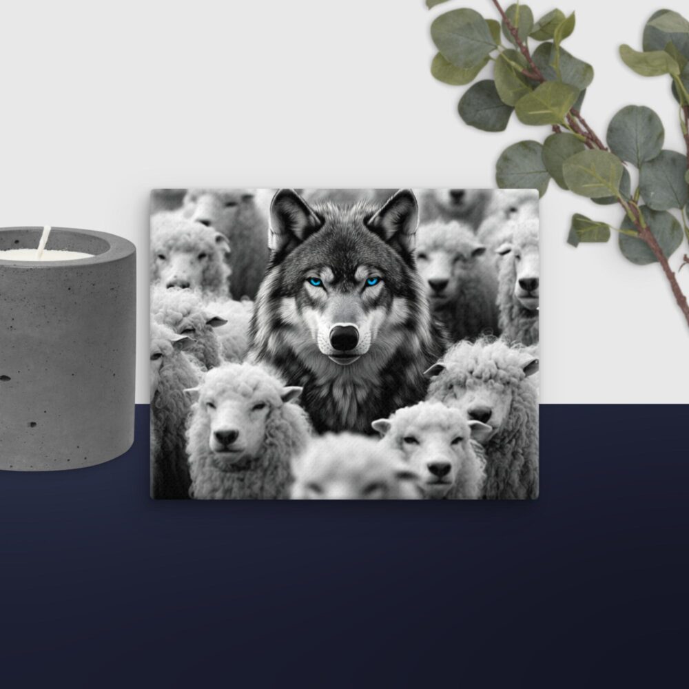 Wolf with sheep canvas - Image 7