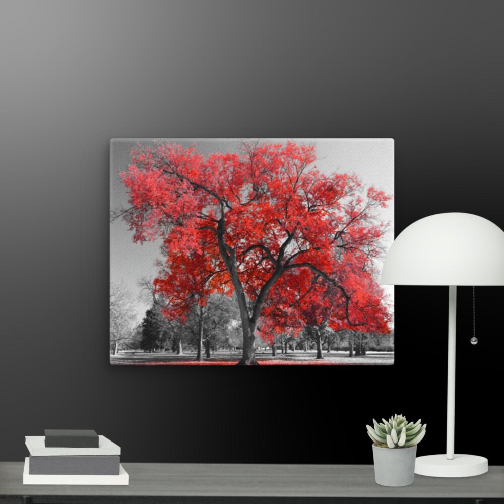 Red tree scene canvas - Image 7