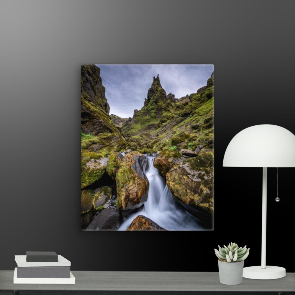 Waterfall scene canvas - Image 5