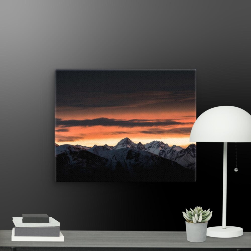 Dark mountain scene canvas - Image 7