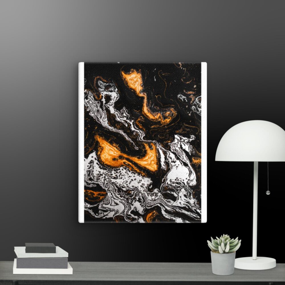 Orange black scene canvas - Image 5