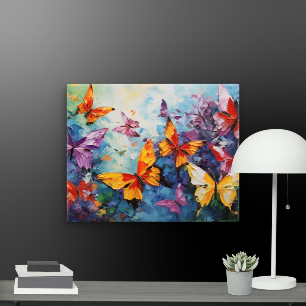Bright colourful butterflies scene canvas - Image 7