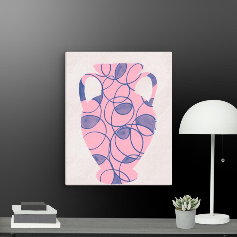 Contemporary pink vase canvas - Image 7