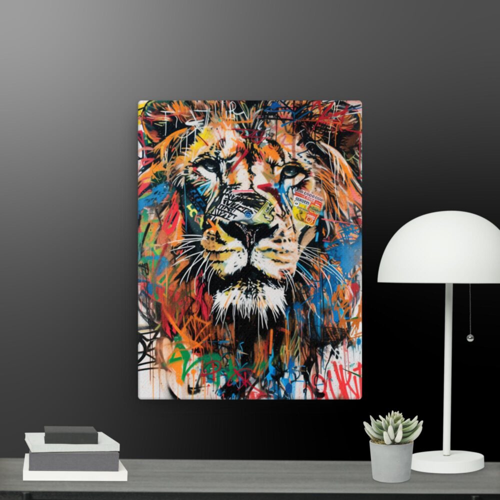 Large Lion Pop Art Canvas - Image 5