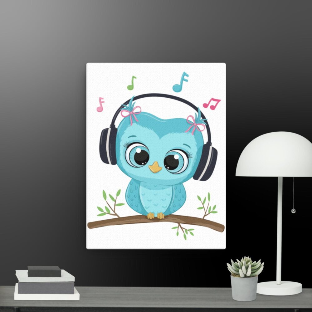 Owl Listening to Music canvas - Image 8