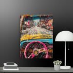 Bright car scene canvas