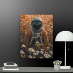 Astronauts with daisies canvas