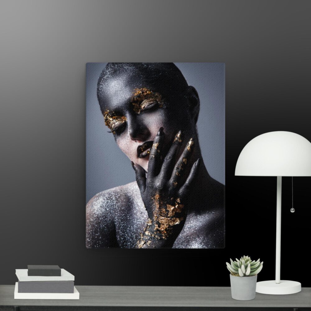 Black Gold Glitter effect canvas - Image 4