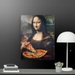 Moana Lisa Eating Pizza canvas