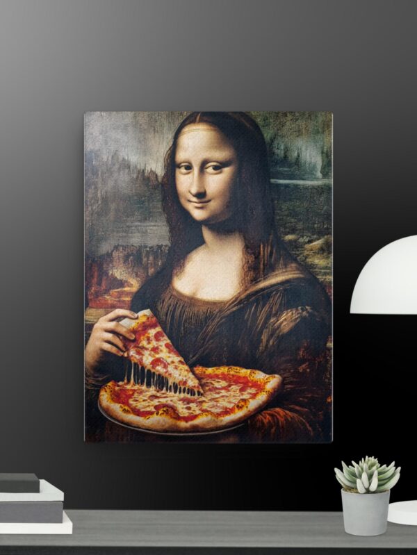 Moana Lisa Eating Pizza canvas - 9×12