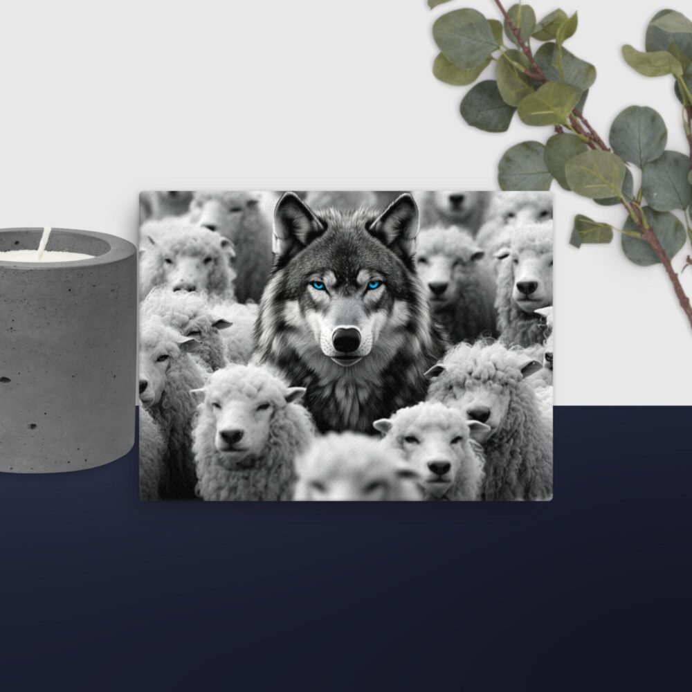 Wolf with sheep canvas - Image 8