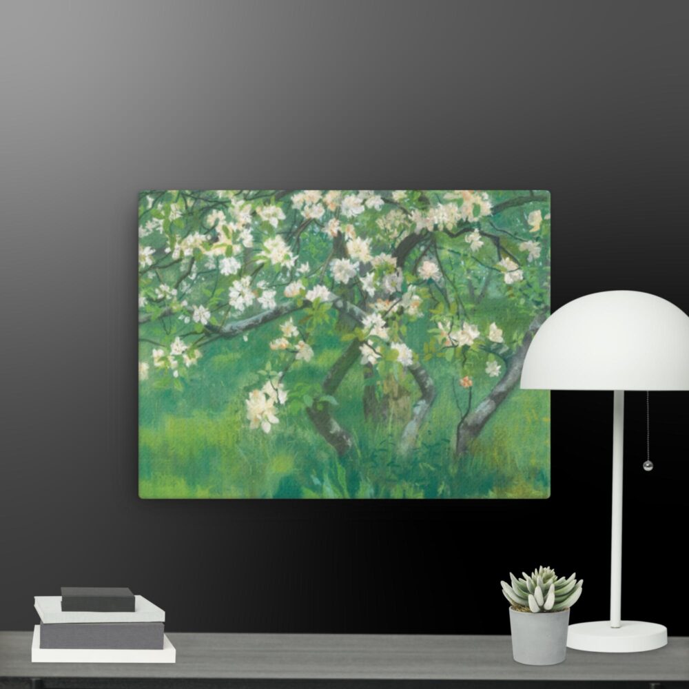 White flower scene canvas - Image 8