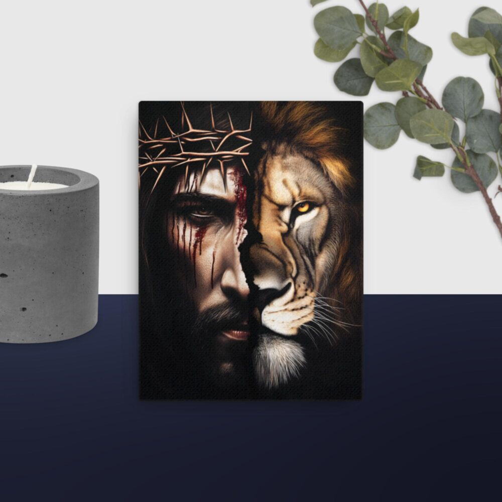 Lion vs God canvas - Image 6