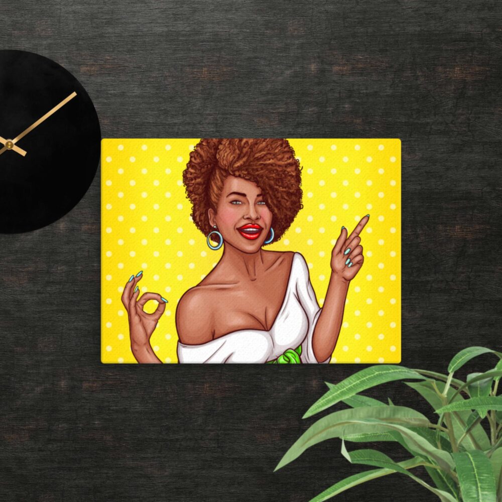 Bright Afro woman scene canvas - Image 8