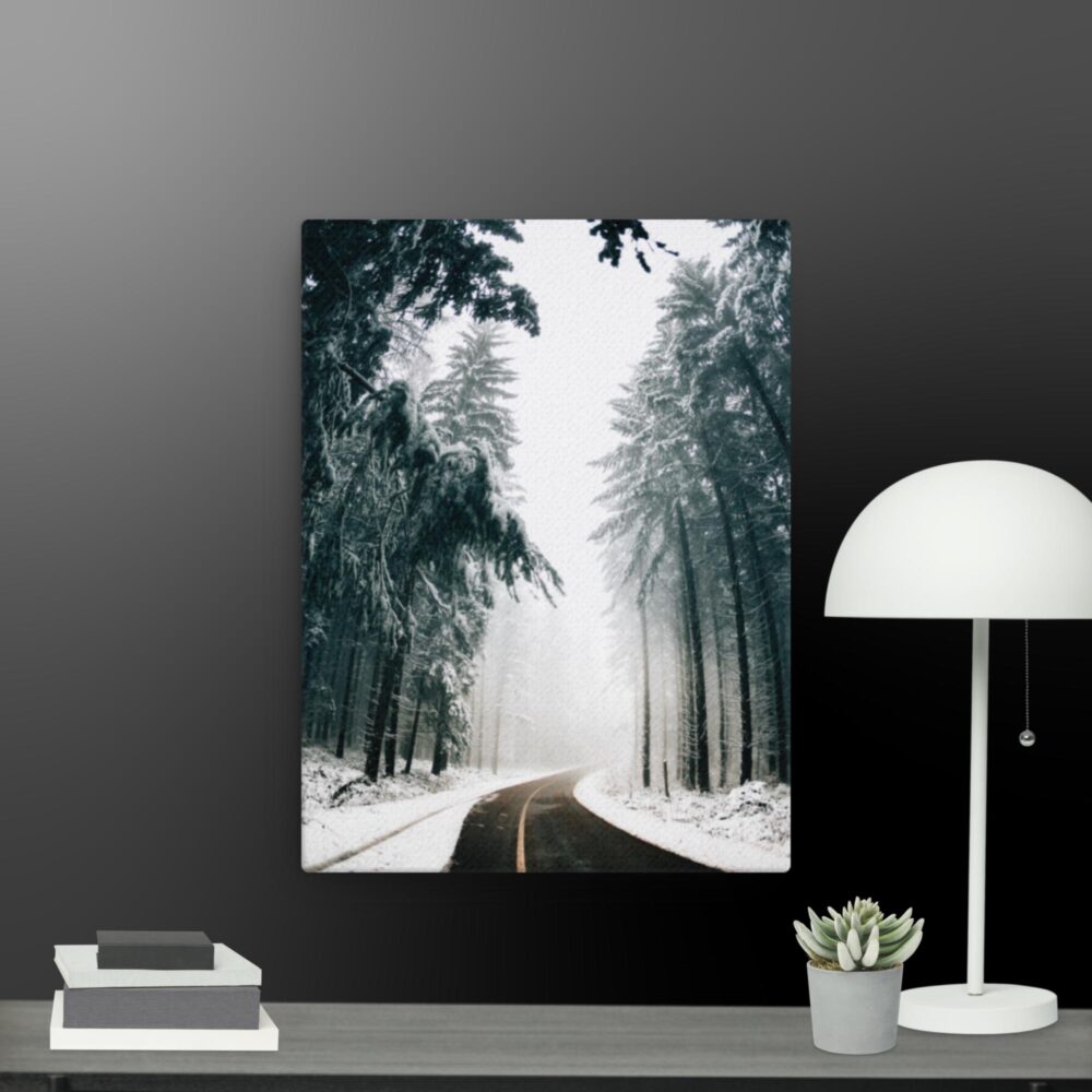 Snow road scene canvas - Image 6