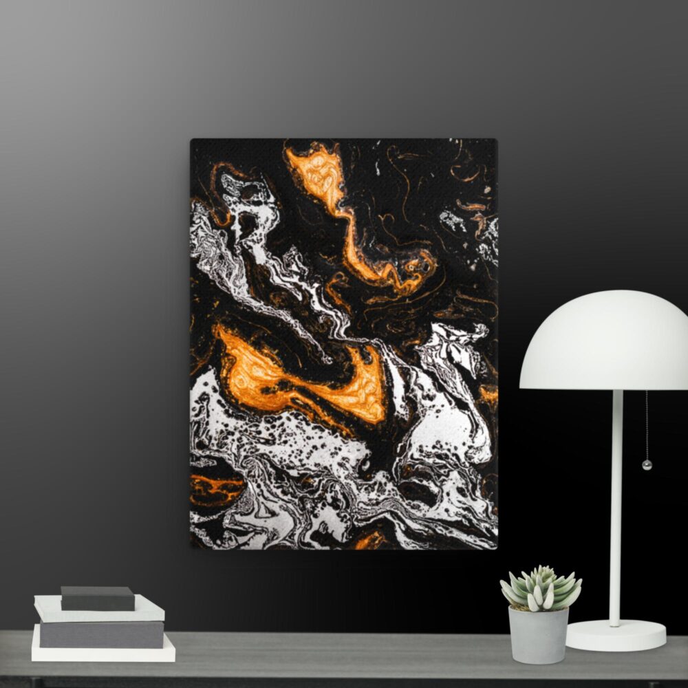 Orange black scene canvas - Image 6