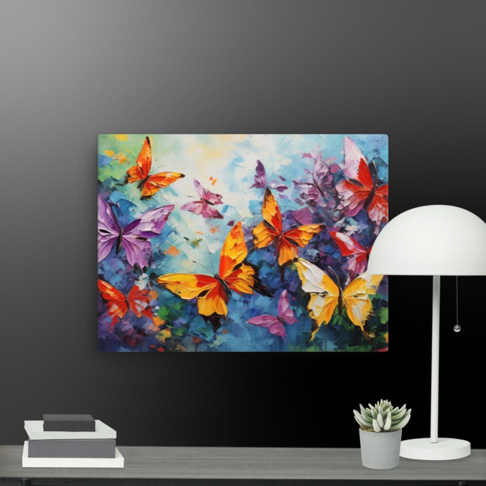 Bright colourful butterflies scene canvas - Image 8