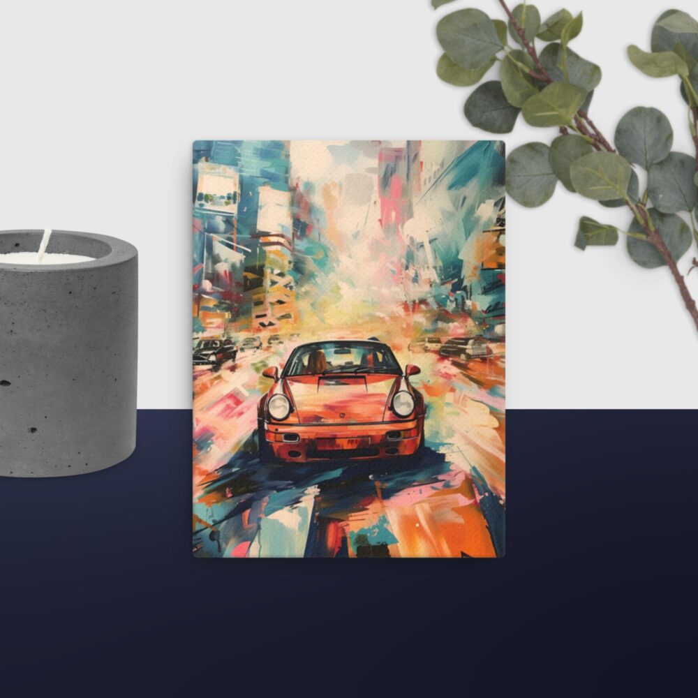 Bright car scene canvas - Image 8