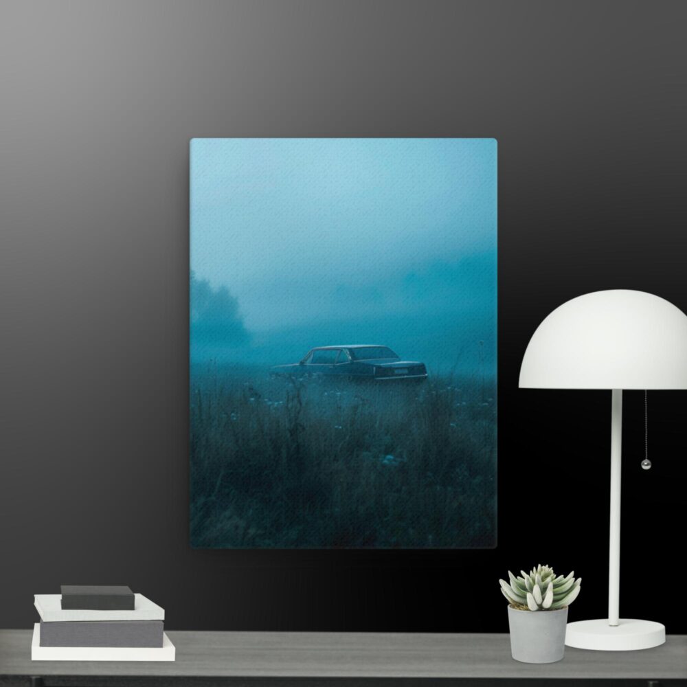 Abandoned car scene canvas