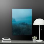 Abandoned car scene canvas