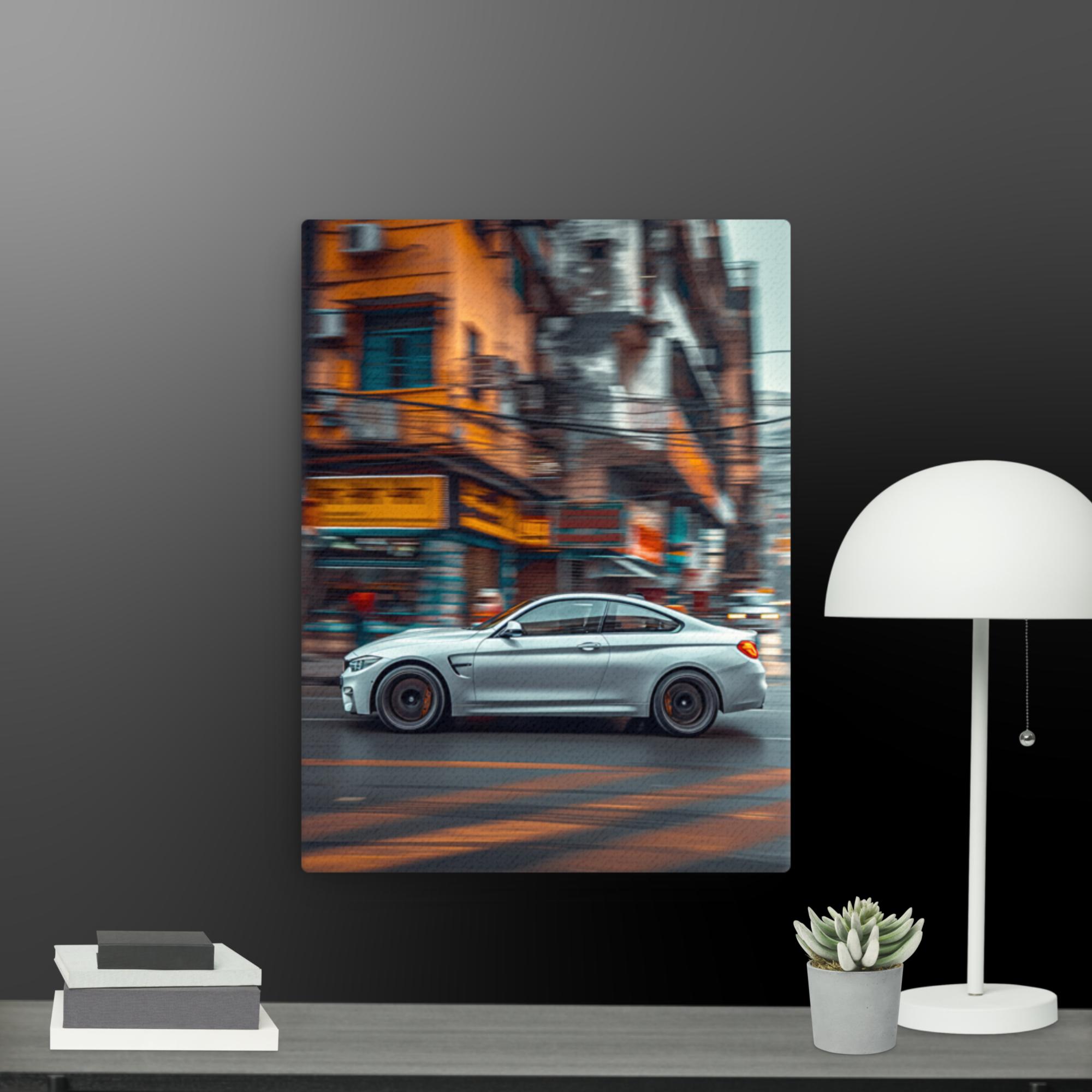 Speeding car canvas
