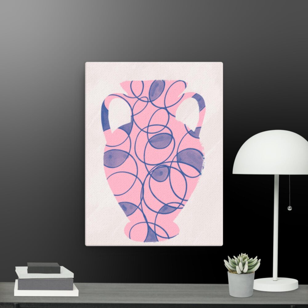 Contemporary pink vase canvas - Image 8