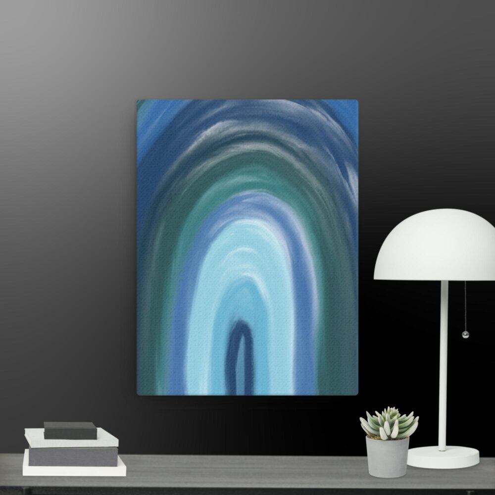 Contemporary shades of blue canvas - Image 8